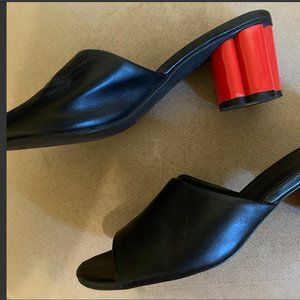 Black Sandal with Red Heel